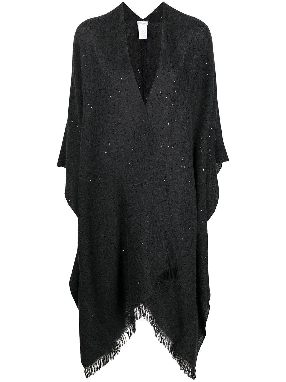 sequin embroidery knitted poncho  - 1