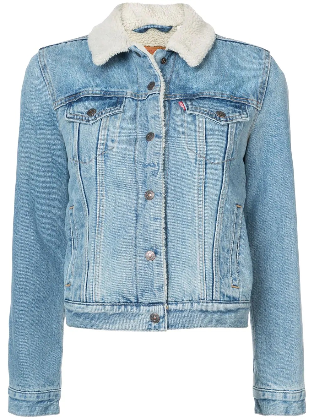 sherling denim jacket - 1