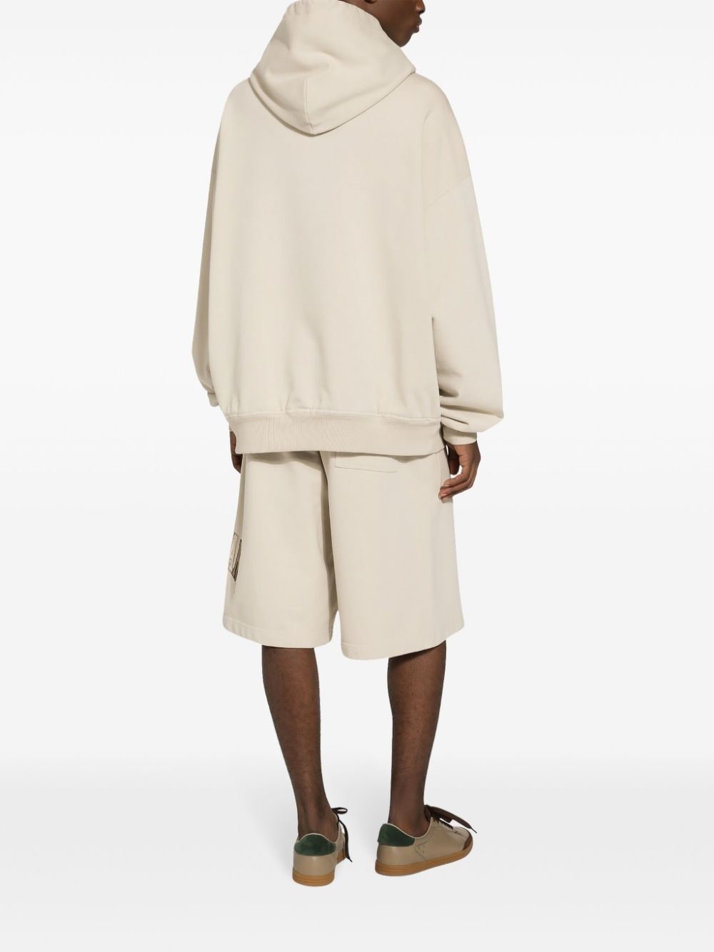 logo-embroidered cotton track shorts - 5