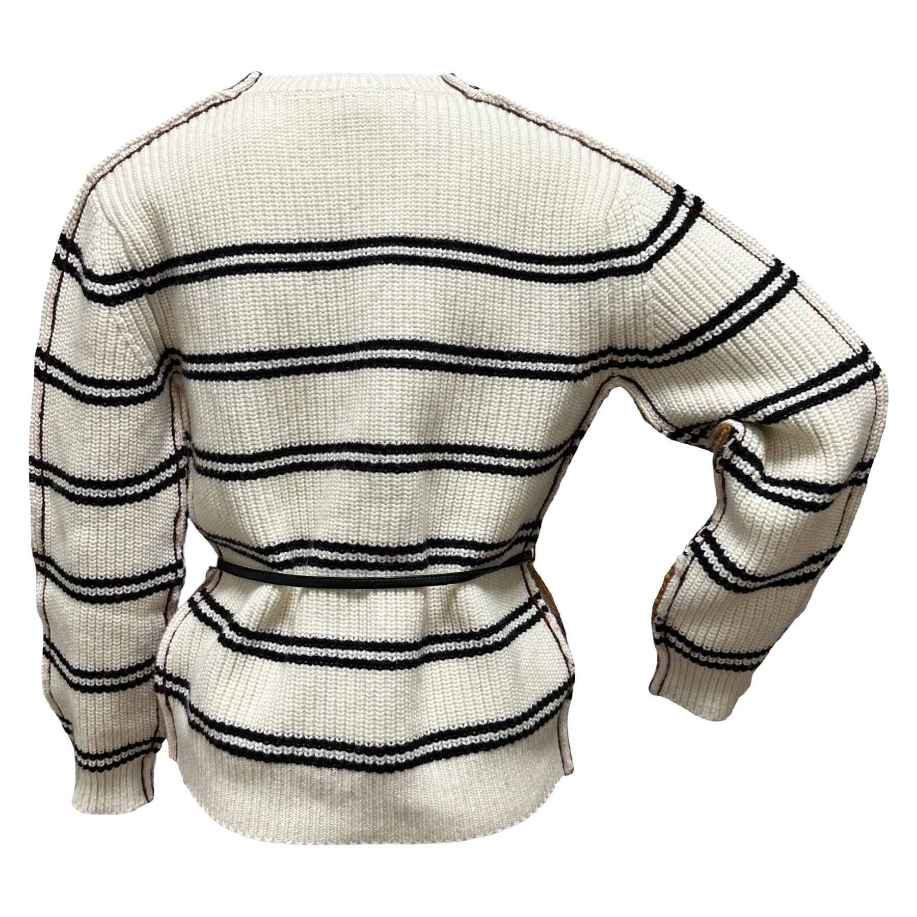 MARNI Pre Fall 2021 Belted Striped Knit Cardigan - 2