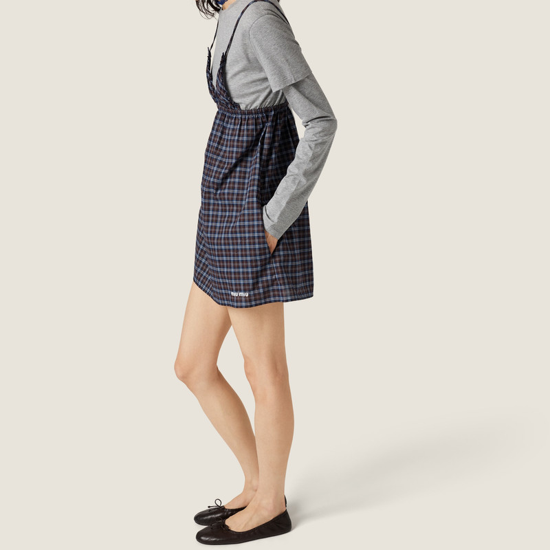 Plaid and jersey mini-dress 5