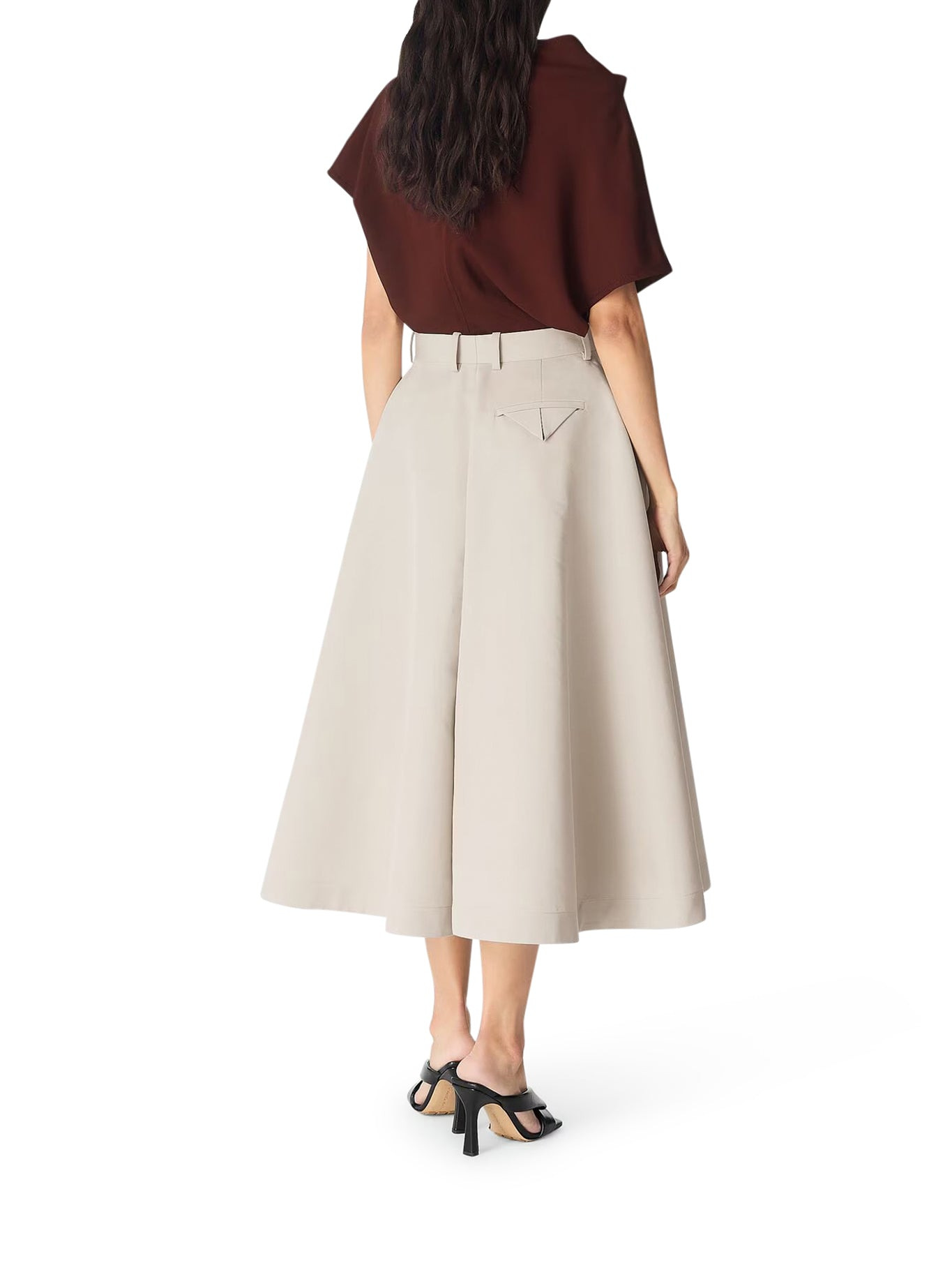 COTTON AND SILK TWILL CULOTTE PANTS - 4