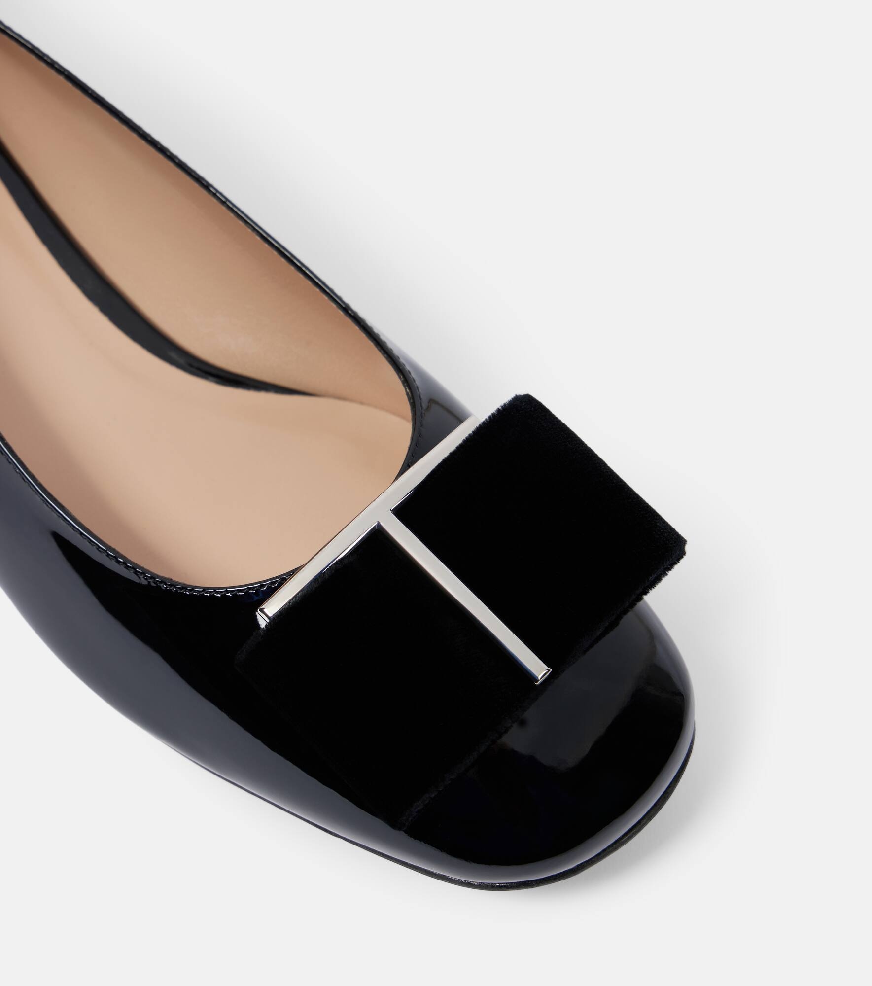 Audrey bow-detail patent leather ballet flats - 5