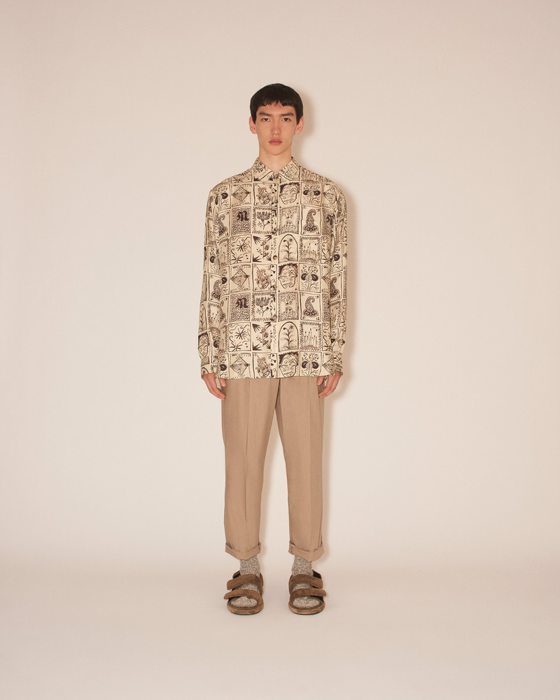 Nanushka JARI - Laser cut shirt - Creme outlook