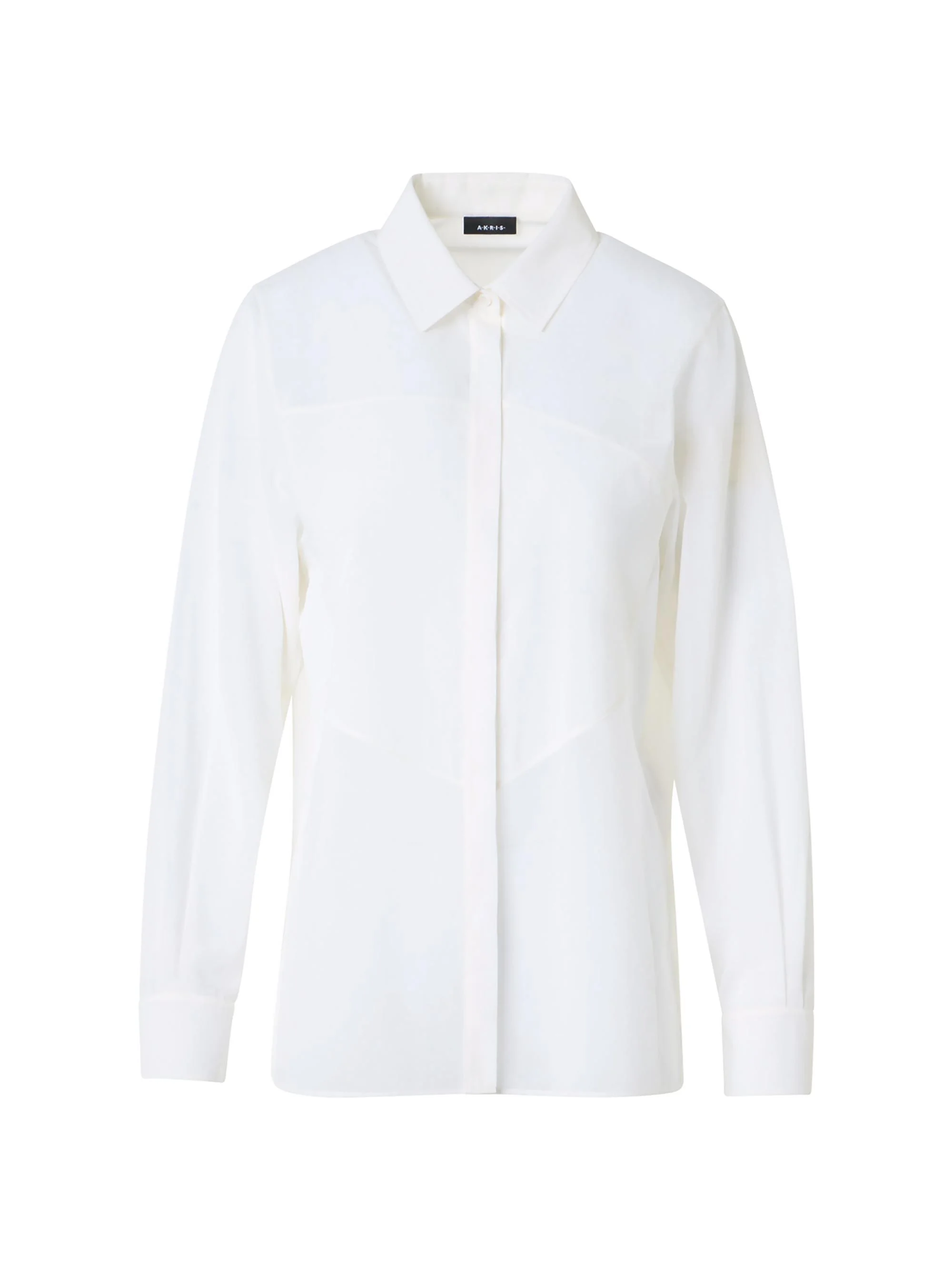 Women's Cotton Voile Concealed Button-Front Shirt - White - 1