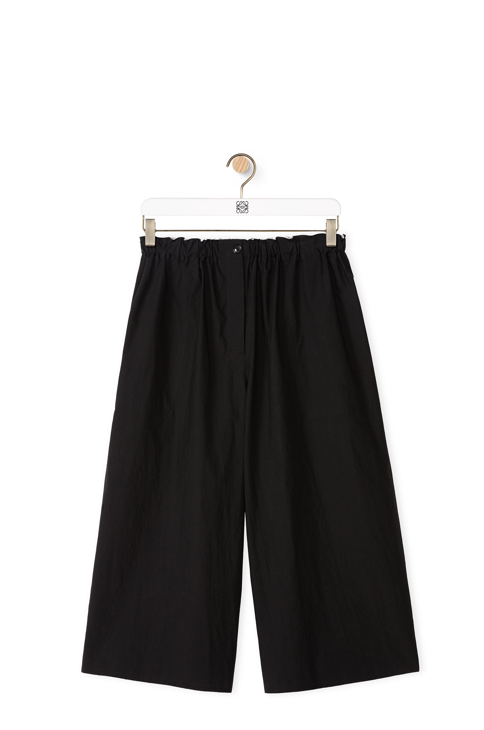 Cropped elasticated trousers in cotton - 1