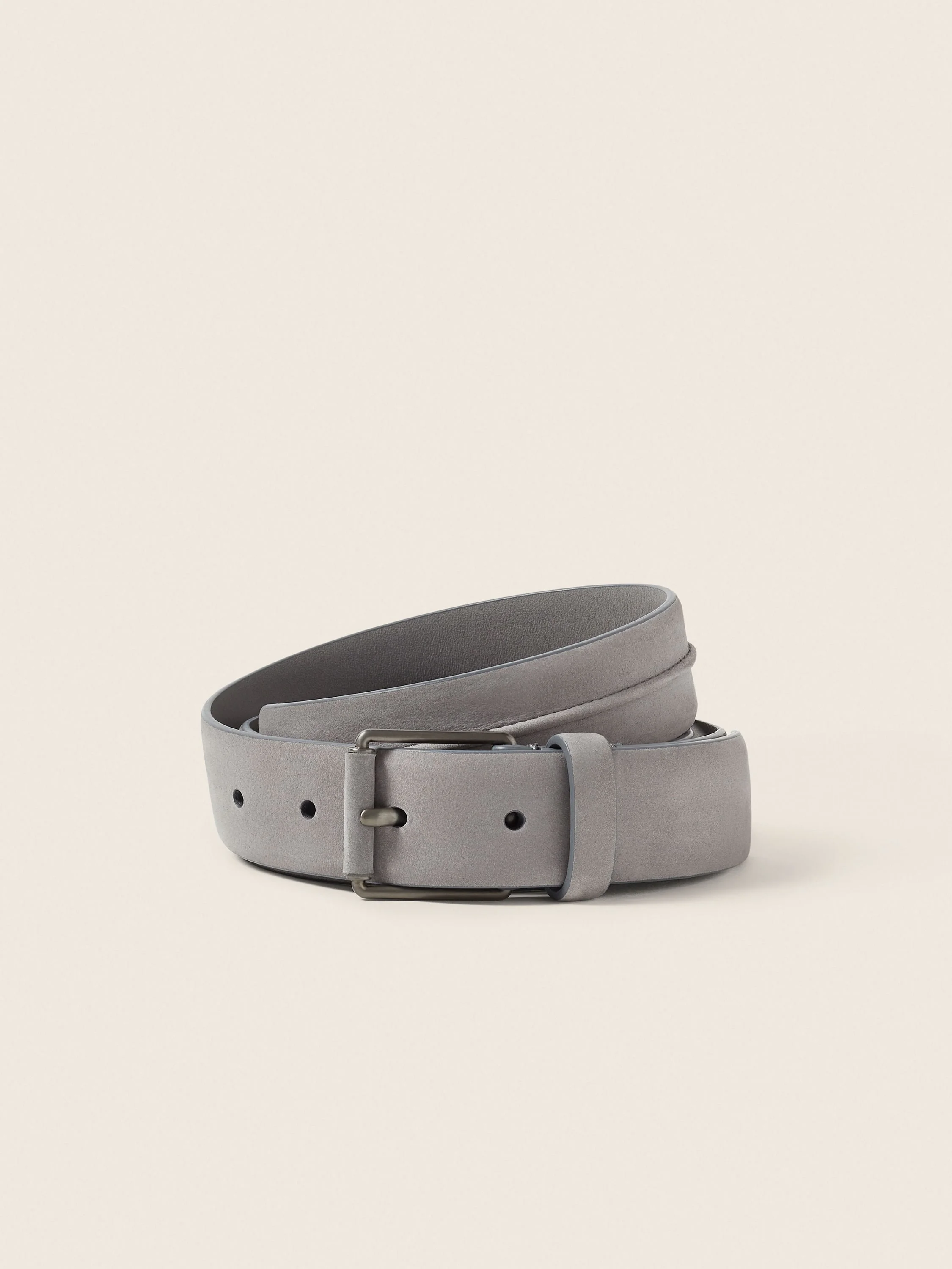 GREY MÉLANGE NUBUCK BELT - 1
