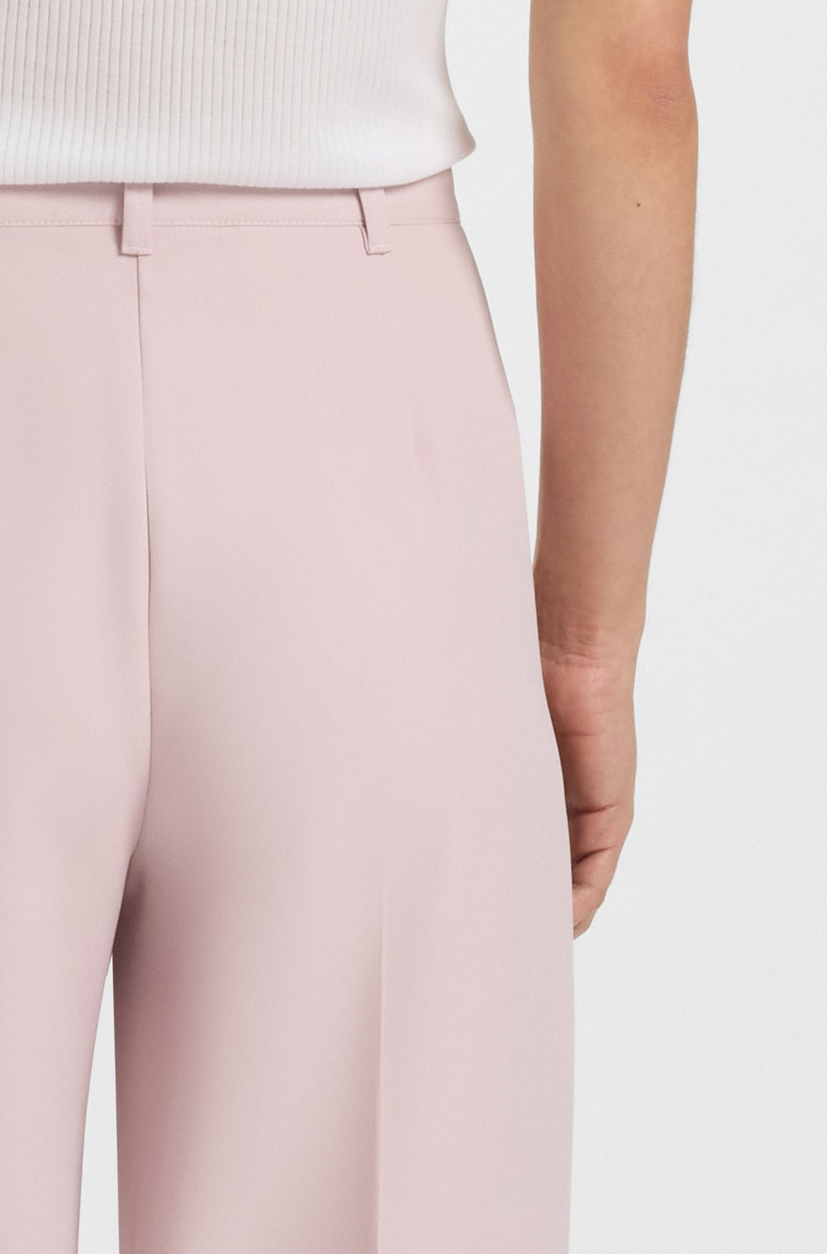 REGULAR-FIT WIDE-LEG PANTS IN STRETCH FABRIC - 5