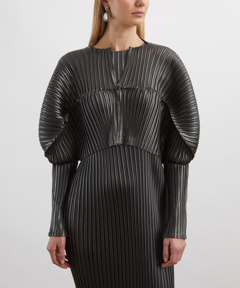 ISSEY MIYAKE GLOSSED-METAL-PLEATS Cardigan outlook