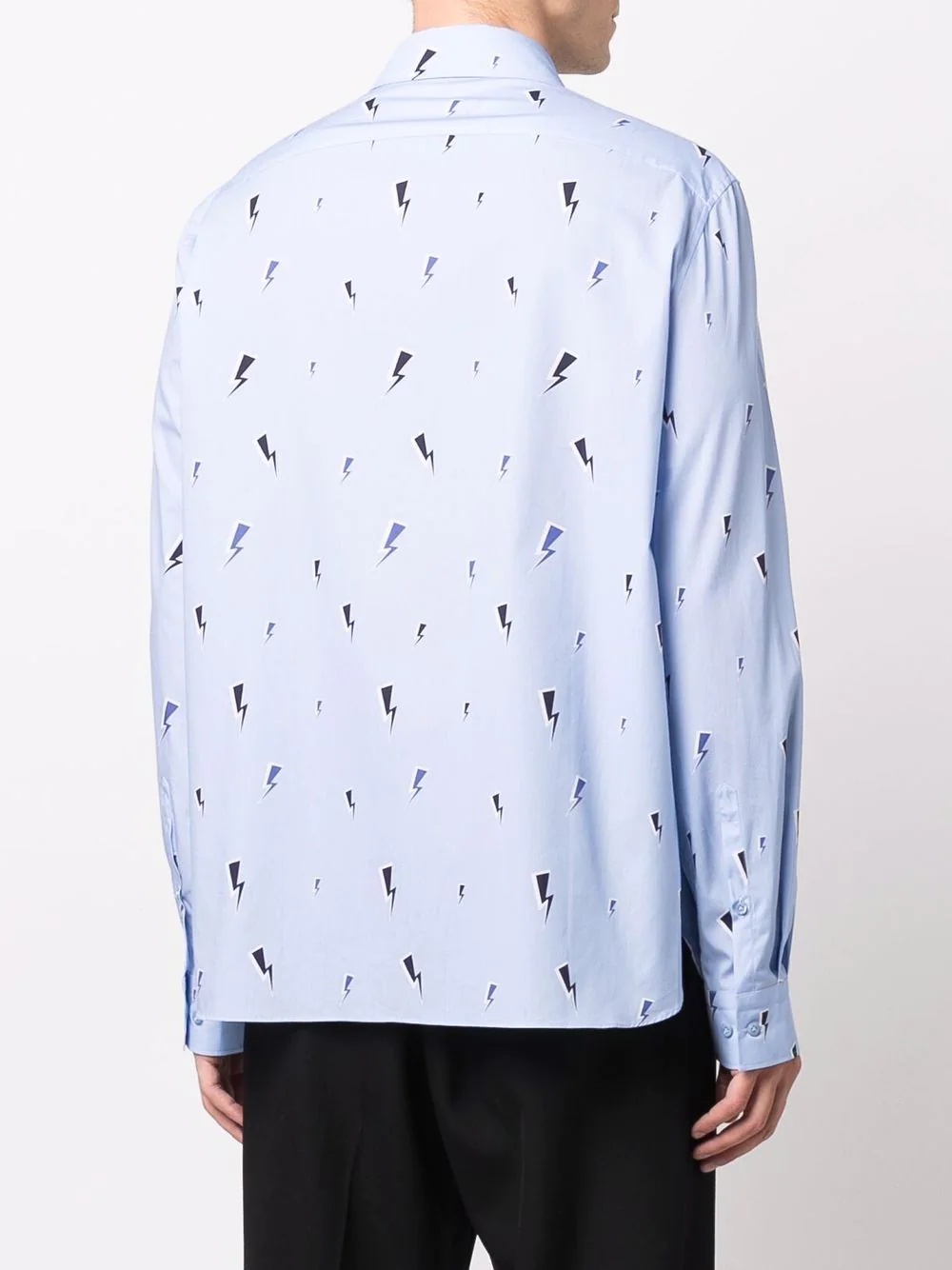 thunderbolt print cotton shirt - 4