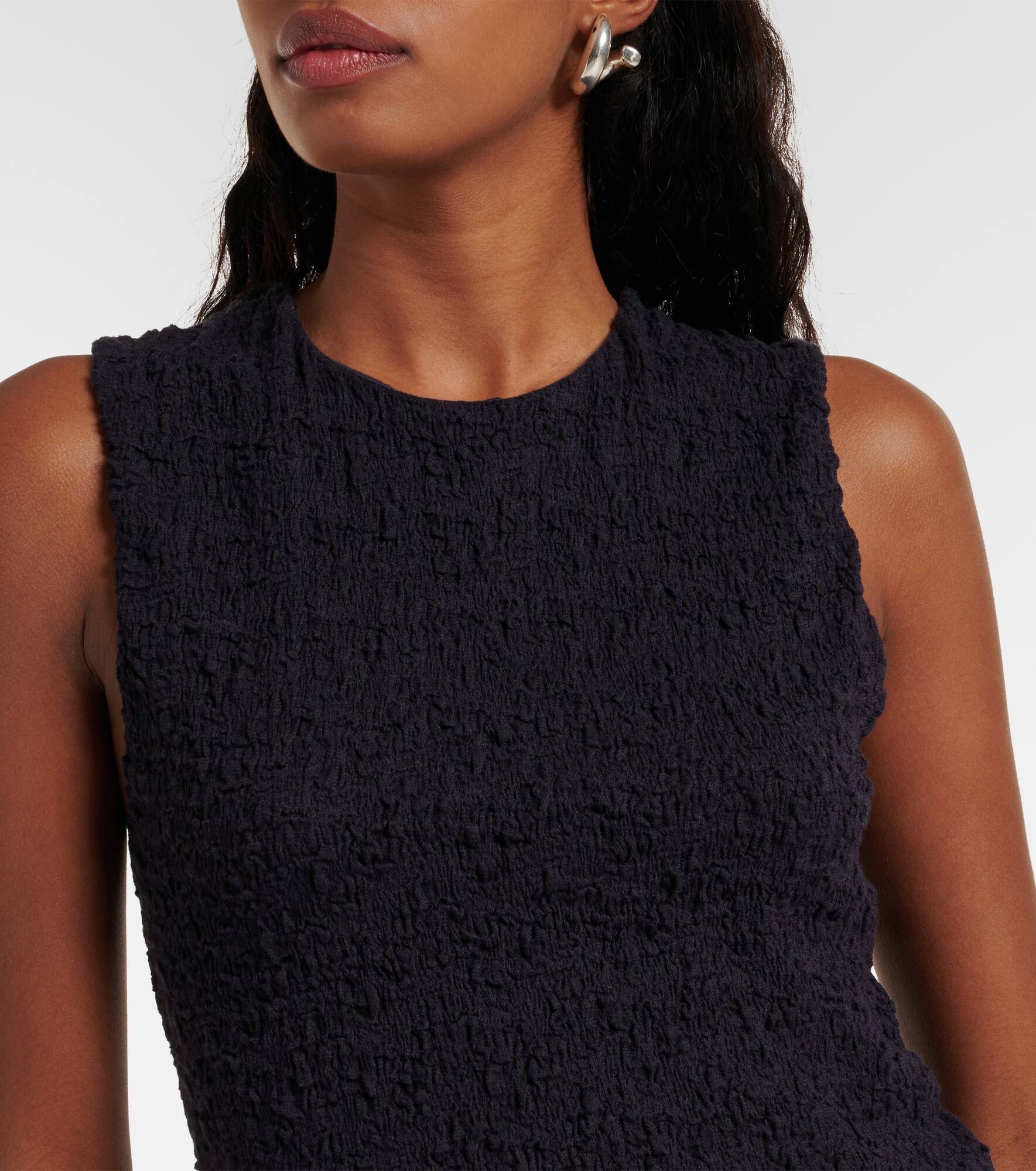 Smocked cotton-blend top - 4