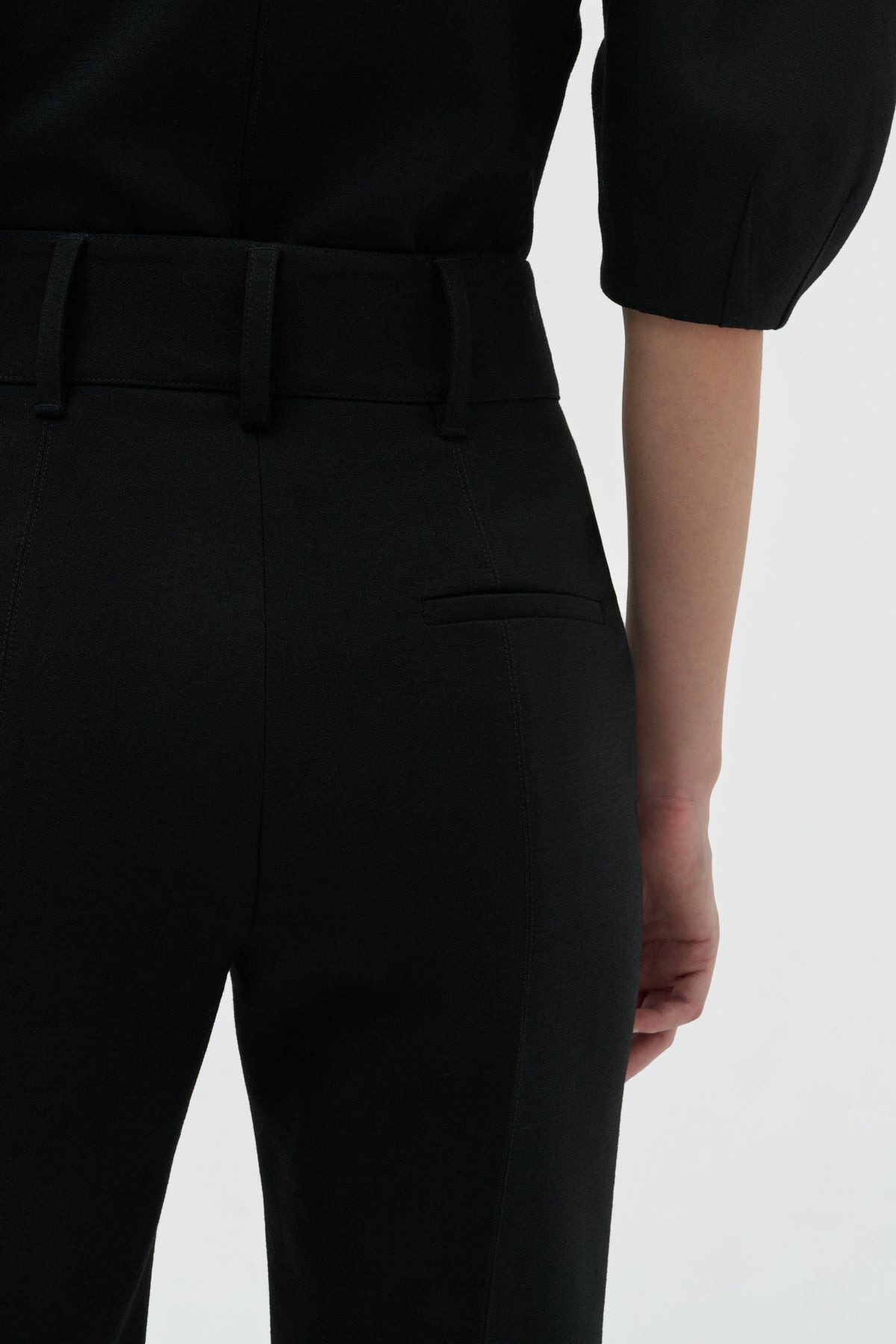 Cecilia Pant in Black Recycled Wool - 6