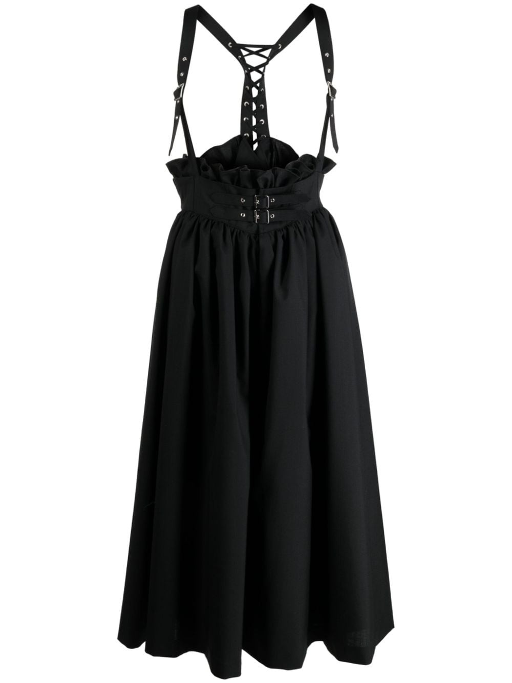 Noir Kei Ninomiya brace-detail pleated minidress - Black