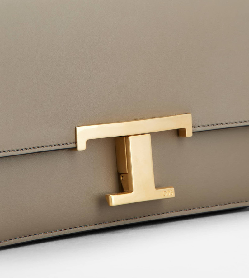 T TIMELESS CROSSBODY BAG IN LEATHER MICRO - BEIGE 5