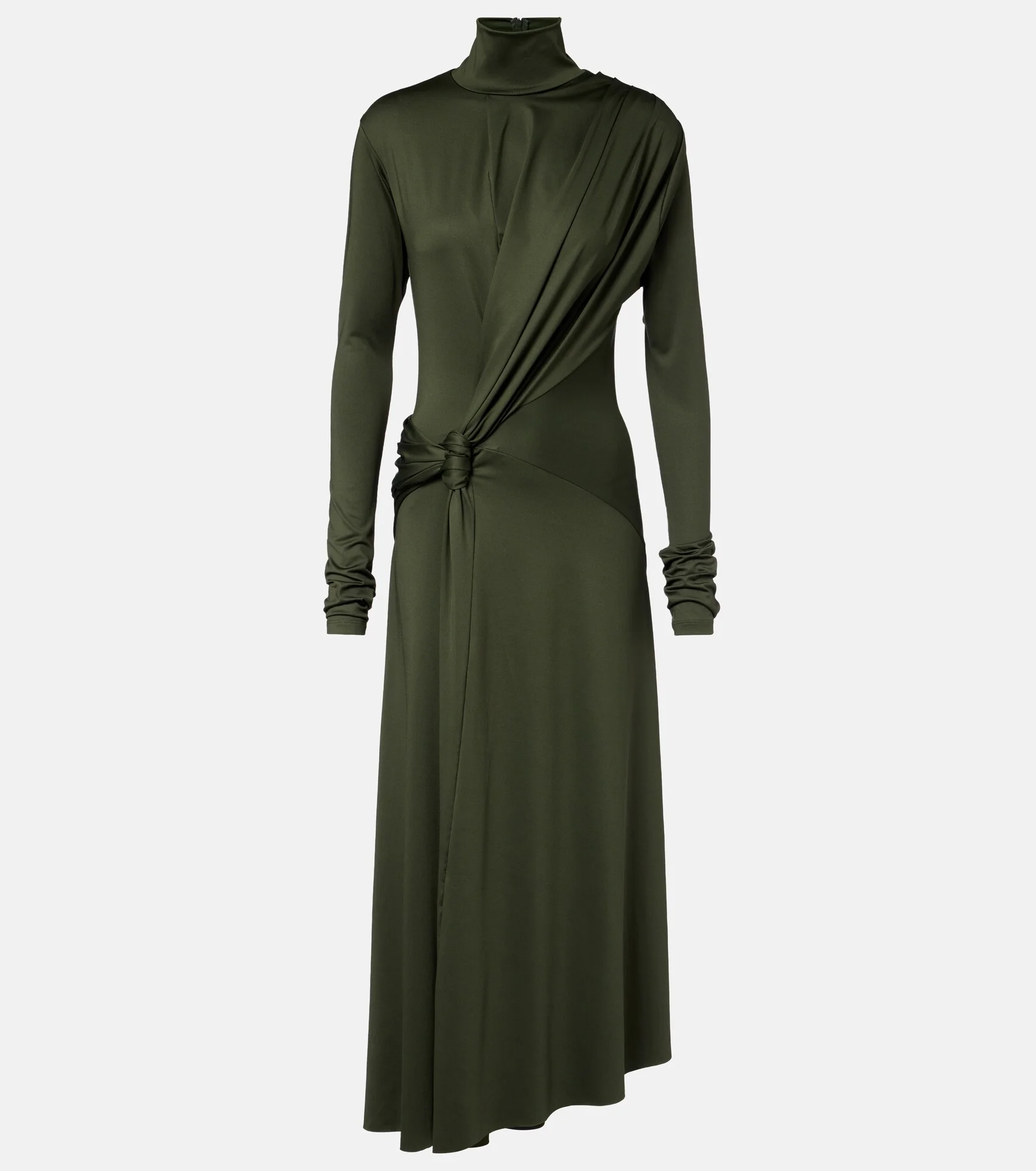 Gathered turtleneck midi dress - 1
