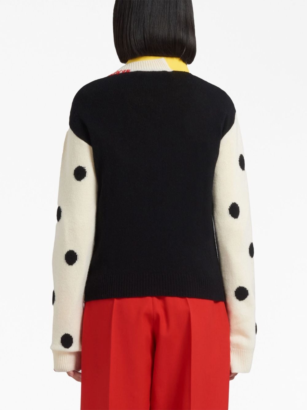 polka-dot distressed-effect jumper - 3