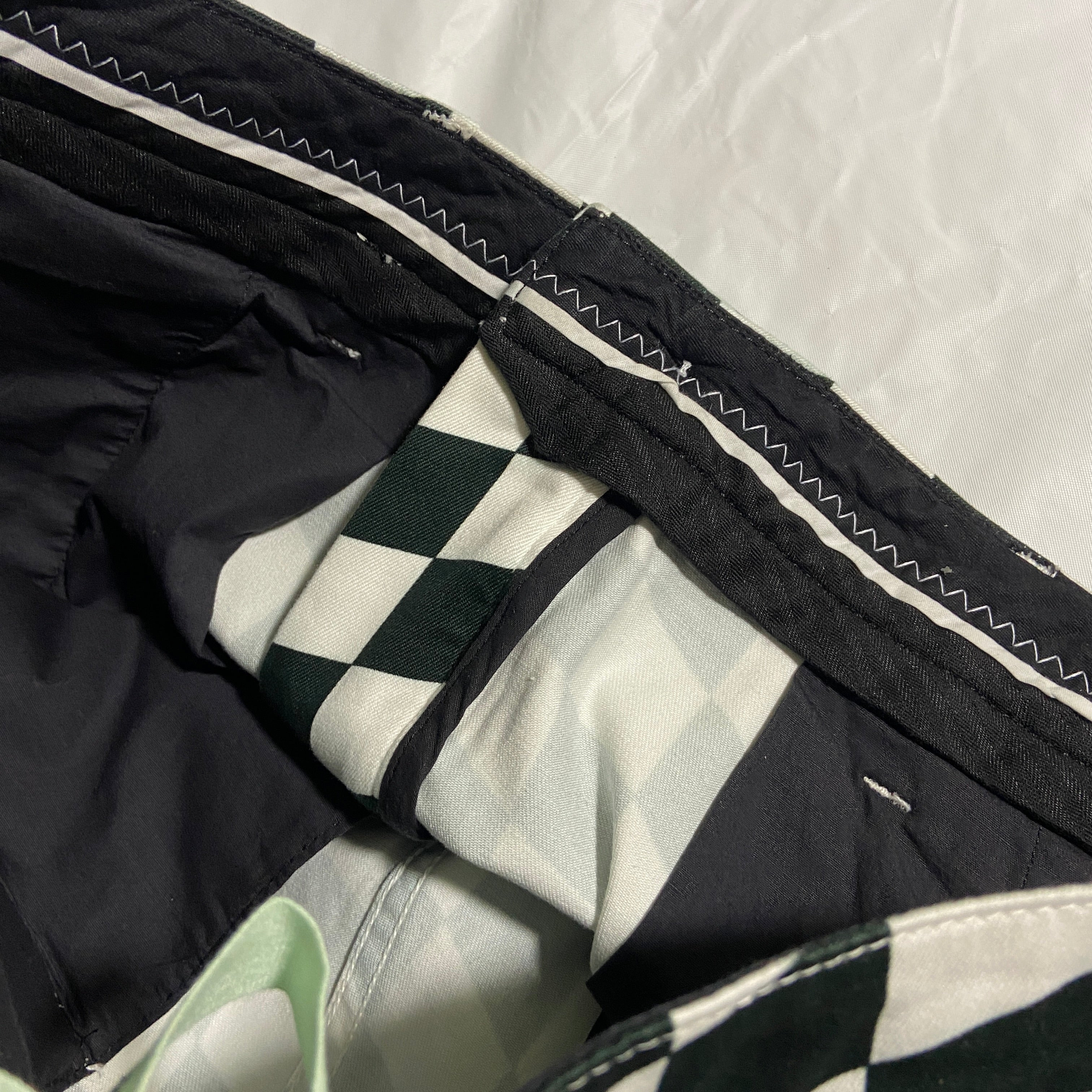Off-White fall 2017 Runway checker leaf chino pants 31 - 11