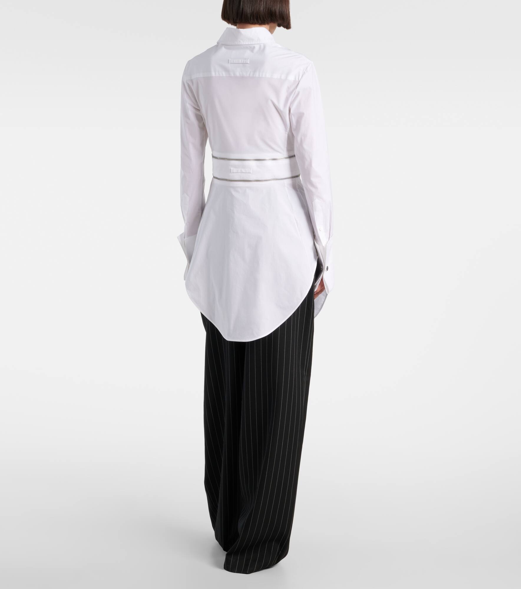 Belted cotton-blend shirt dress - 3