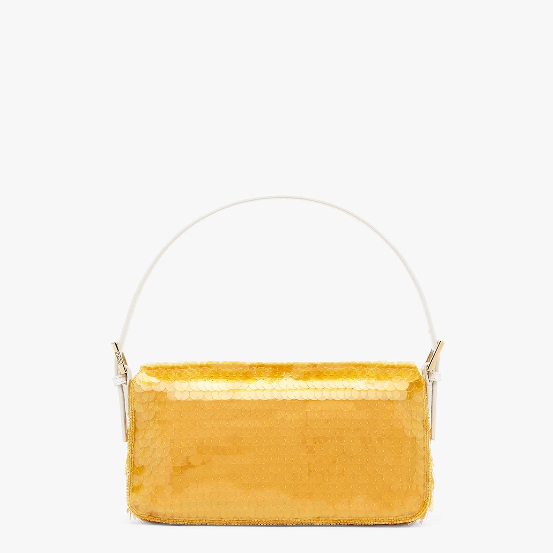 Yellow satin bag with sequins - 3