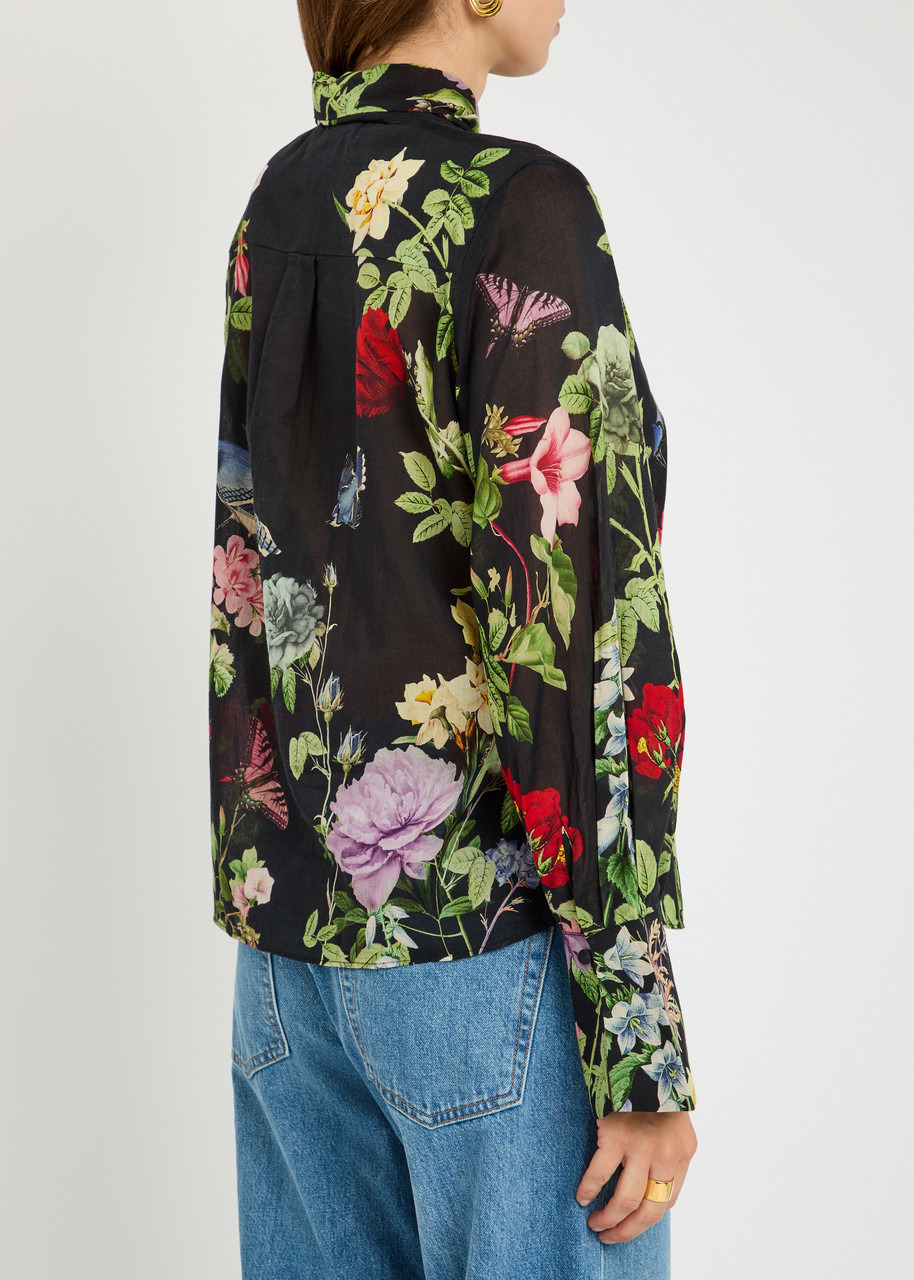 Alice + Olivia Lloyd Floral-print Cotton Blouse - 3
