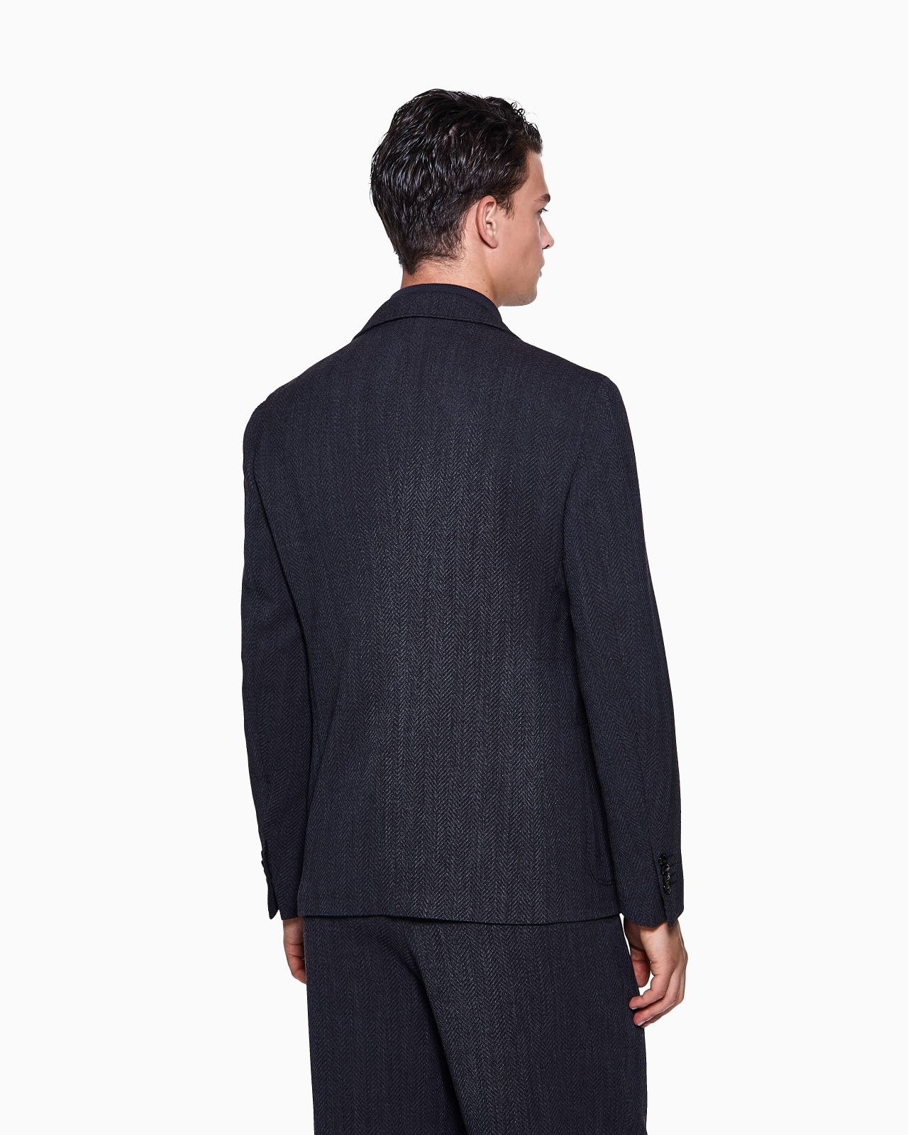 UPTON LINE SINGLE-BREASTED JACKET IN CHEVRON STRETCH VIRGIN WOOL - 3