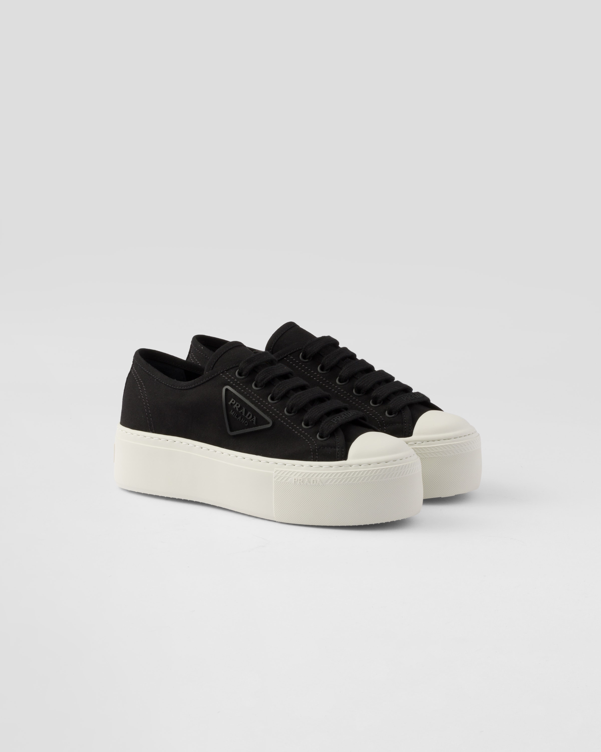 Laced fabric sneakers - 1