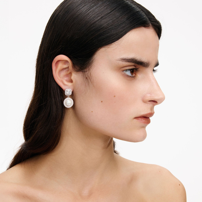 self-portrait Silver Pearl Drop Earrings outlook