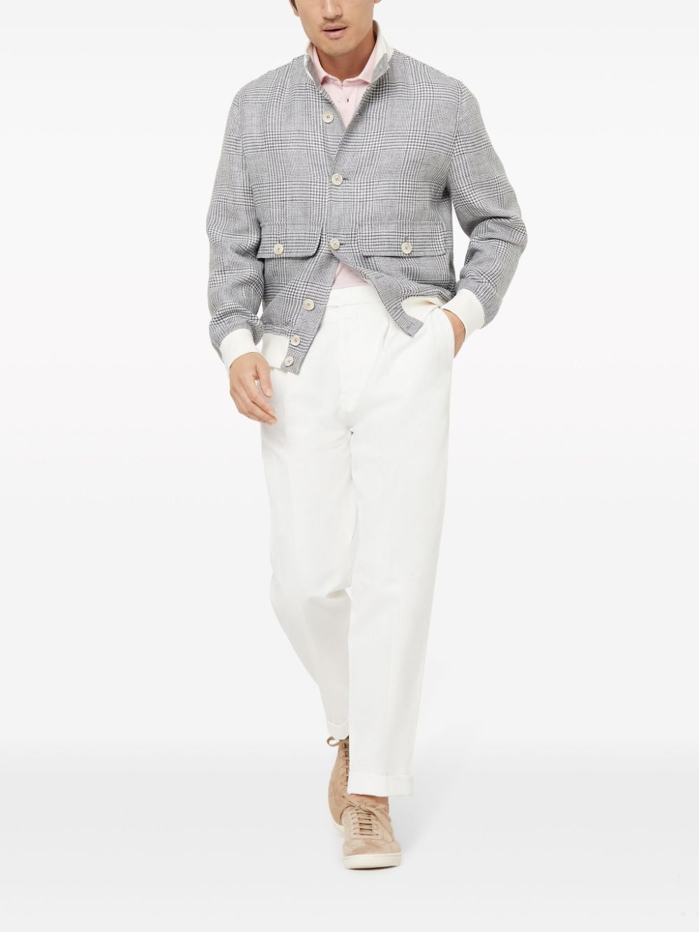 button-fastening cotton polo shirt - 2