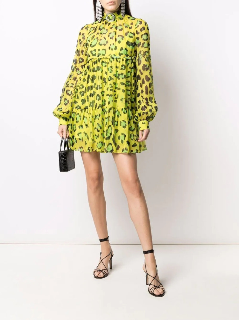 PHILIPP PLEIN leopard-print silk dress outlook