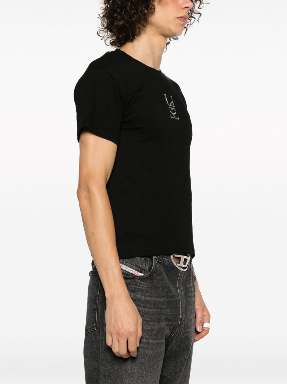 logo-embellished organic cotton T-shirt - 4