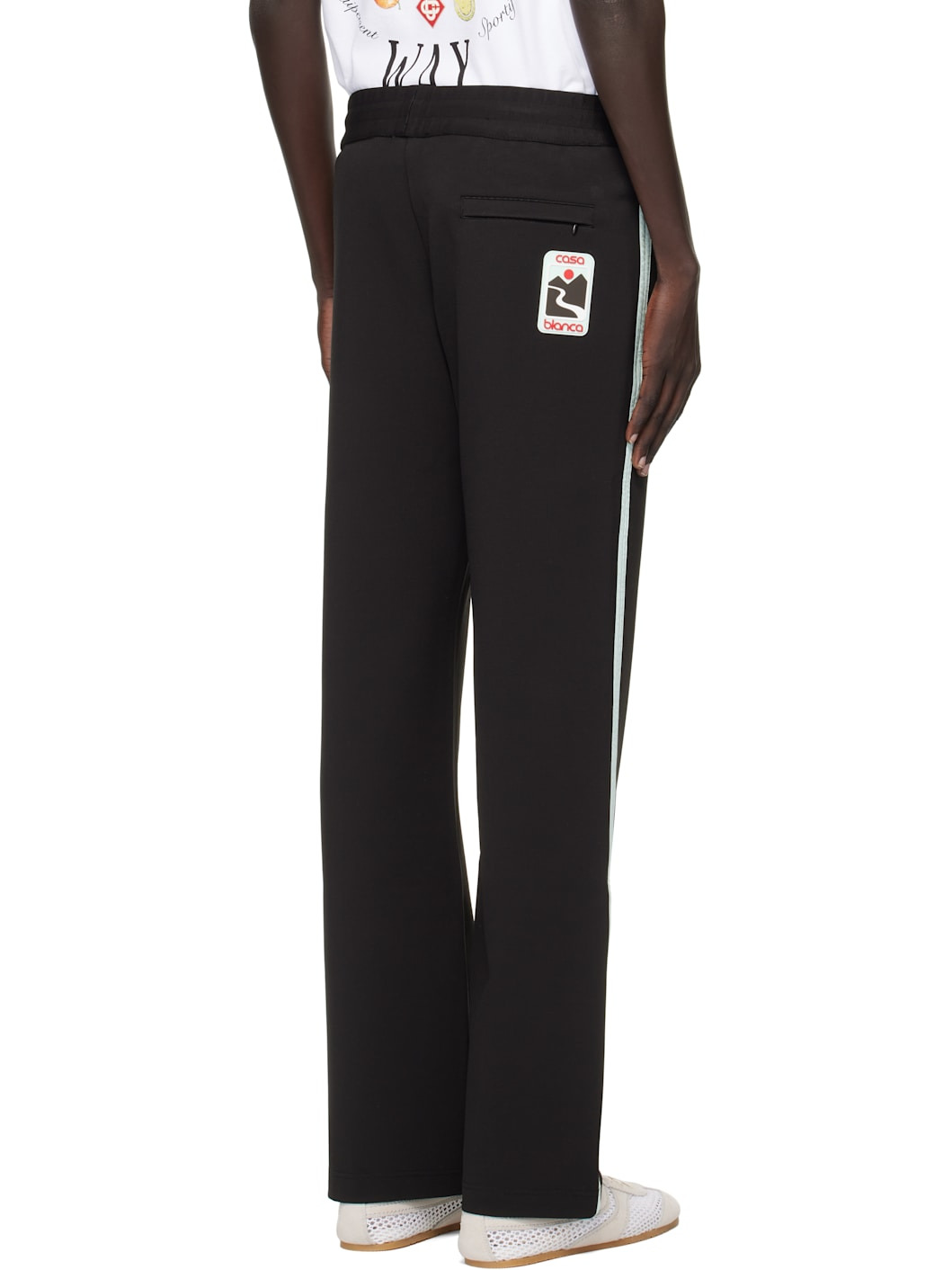 Black Tech Nylon Trim Sweatpants - 3