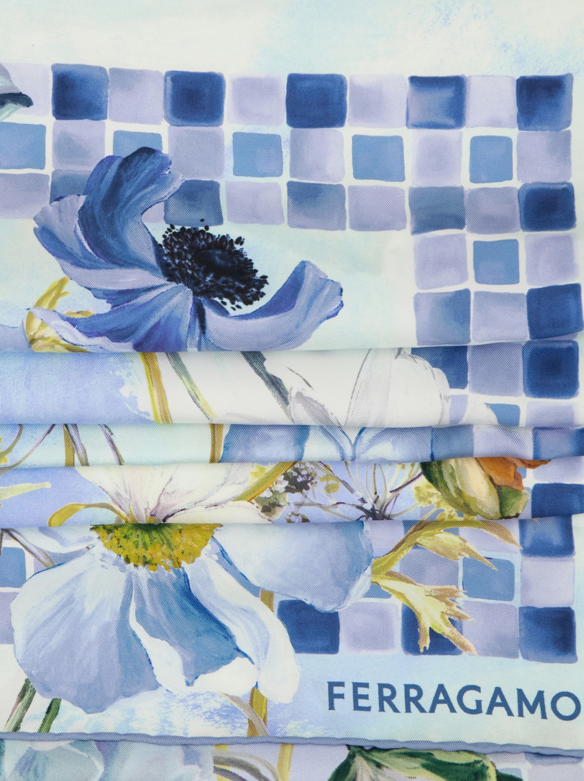 Fiori print silk scarf - 2