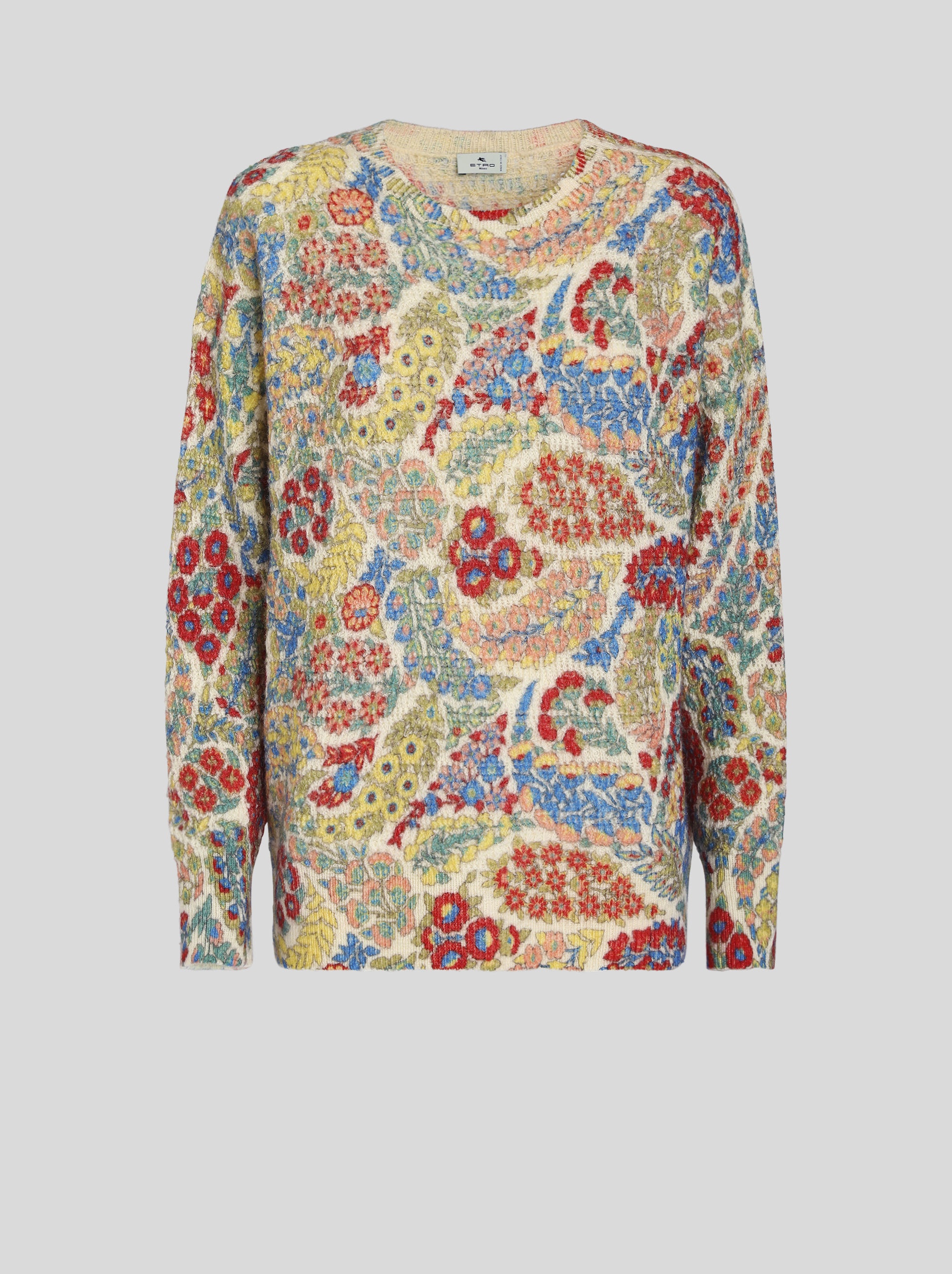 WOOL AND ALPACA SWEATER WITH PRINT - 1