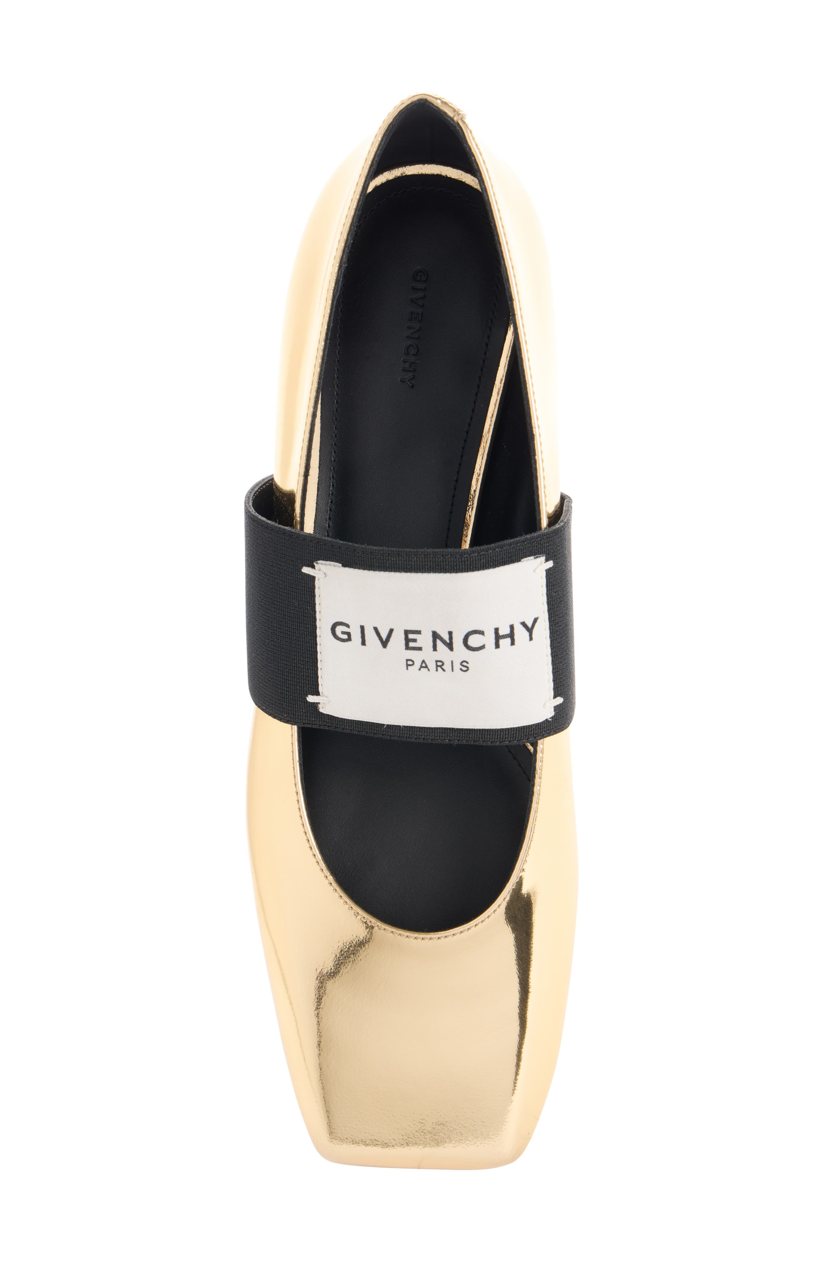 Givenchy Sliced Square Toe Mary Jane Flat in Golden at Nordstrom - 4