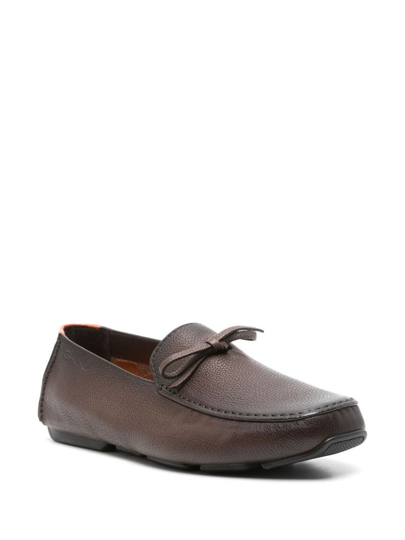 Santoni leather loafers outlook