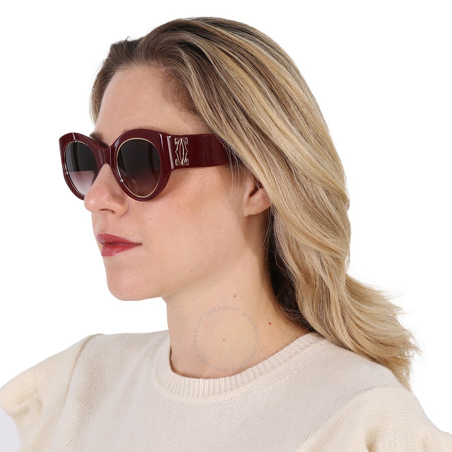 Cartier Burgundy Gradient Cat Eye Ladies Sunglasses CT0305S 003 51 - 2