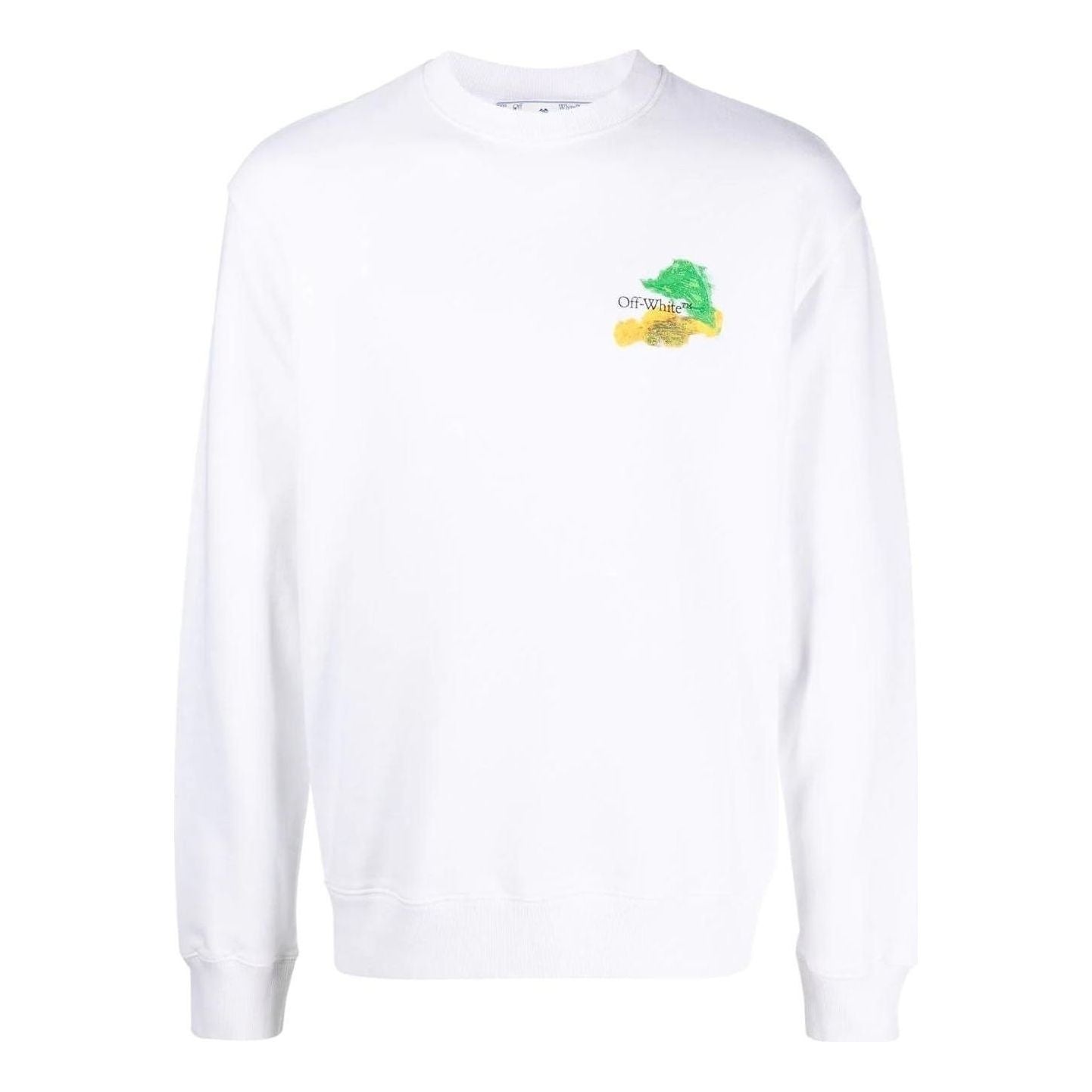 Off-White Brush Arrow Slim Crew Neck Sweatshirt 'White' OMBA057S23FLE0010184 - 1