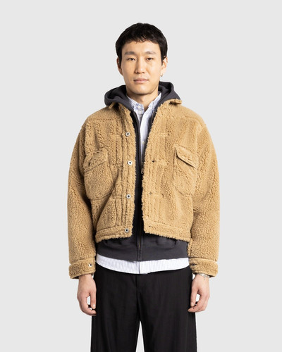 Human Made Human Made – Wool Blended Boa Fleece Work Jacket Beige outlook