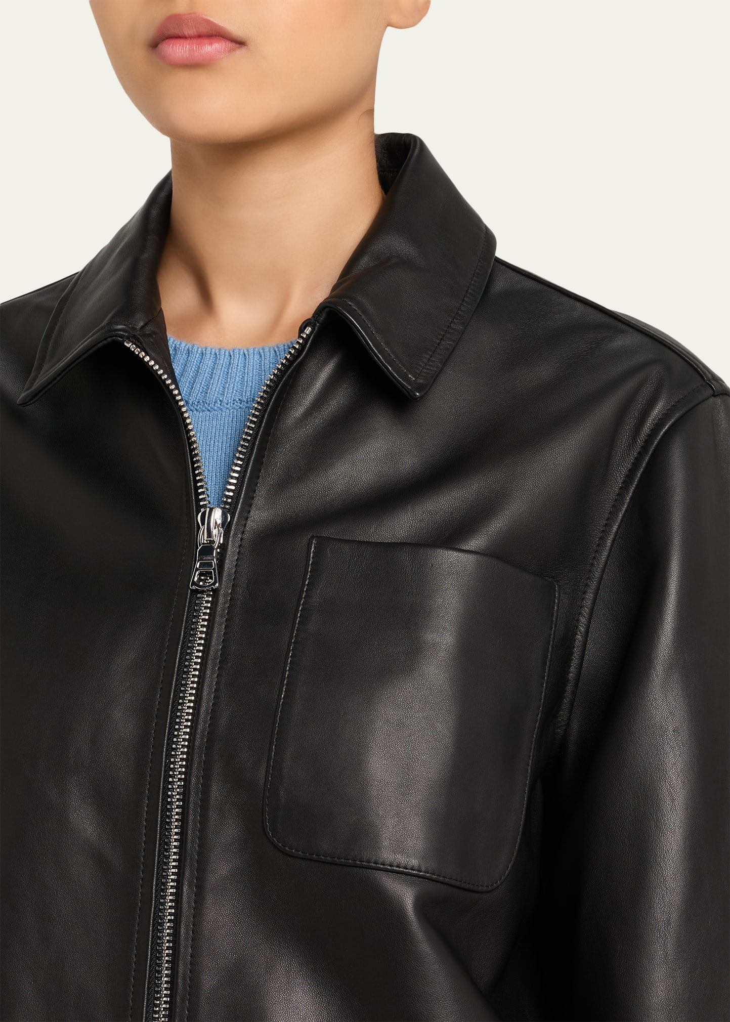 Rhea Lambskin Leather Jacket - 5