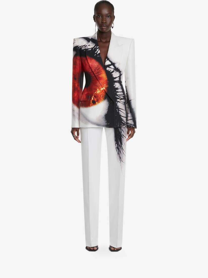 Women's Iris Wide Leg Trousers in White/amber - 2