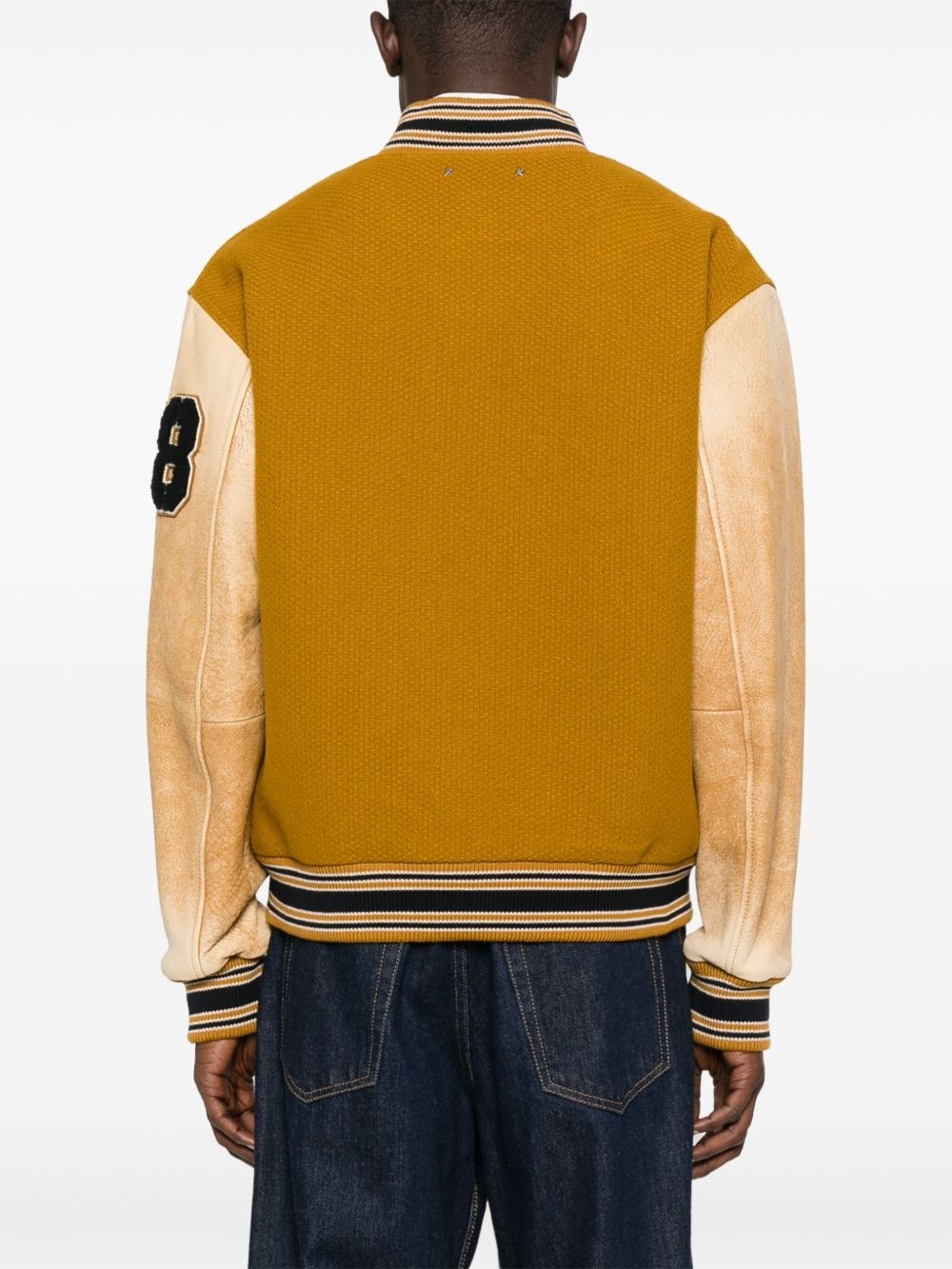 leather-sleeved jacket - 4
