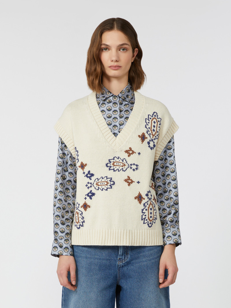 CRUSCA Inlaid cotton-blend gilet 3