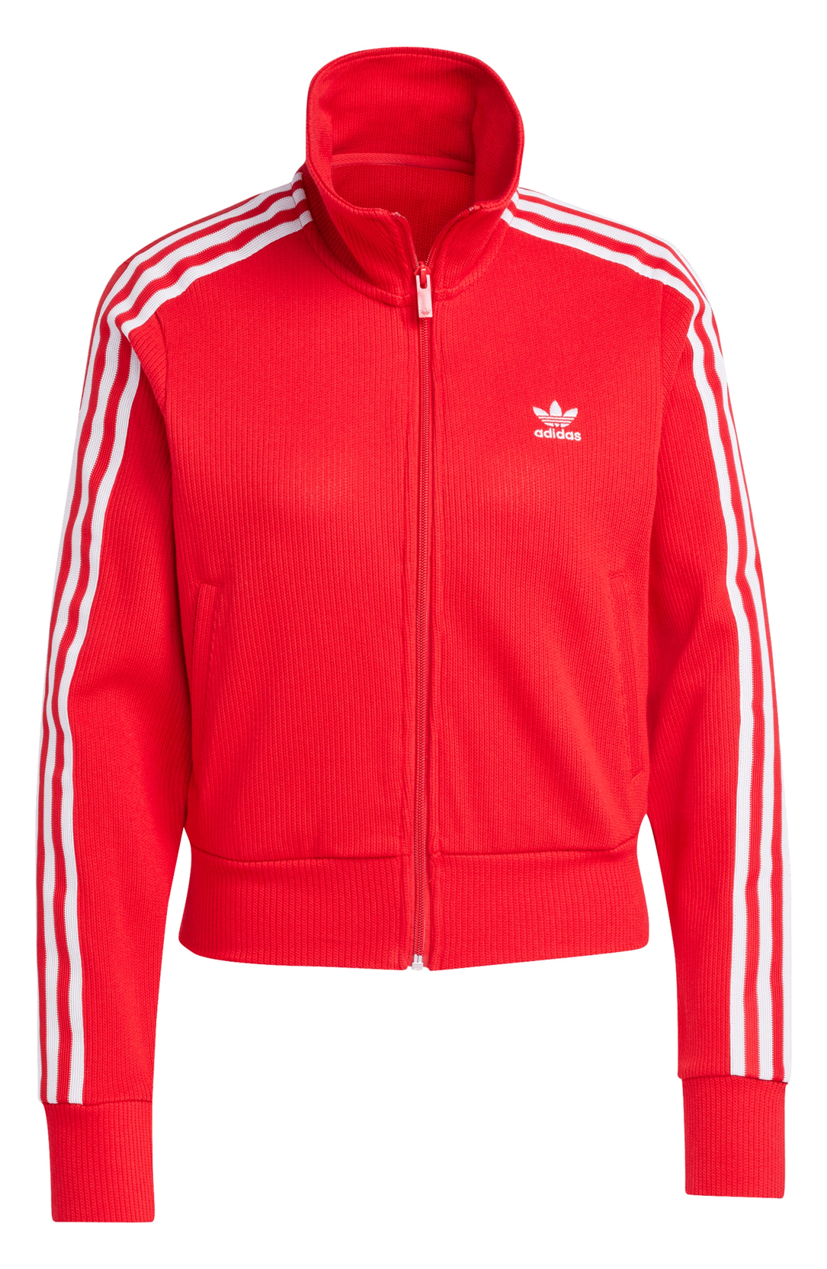 adidas Adicolor 3-Stripes Knit Track Jacket in Better Scarlet at Nordstrom - 4
