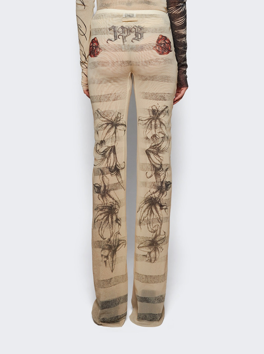 Mesh Tattoo Marinière Pants Ecru - 4