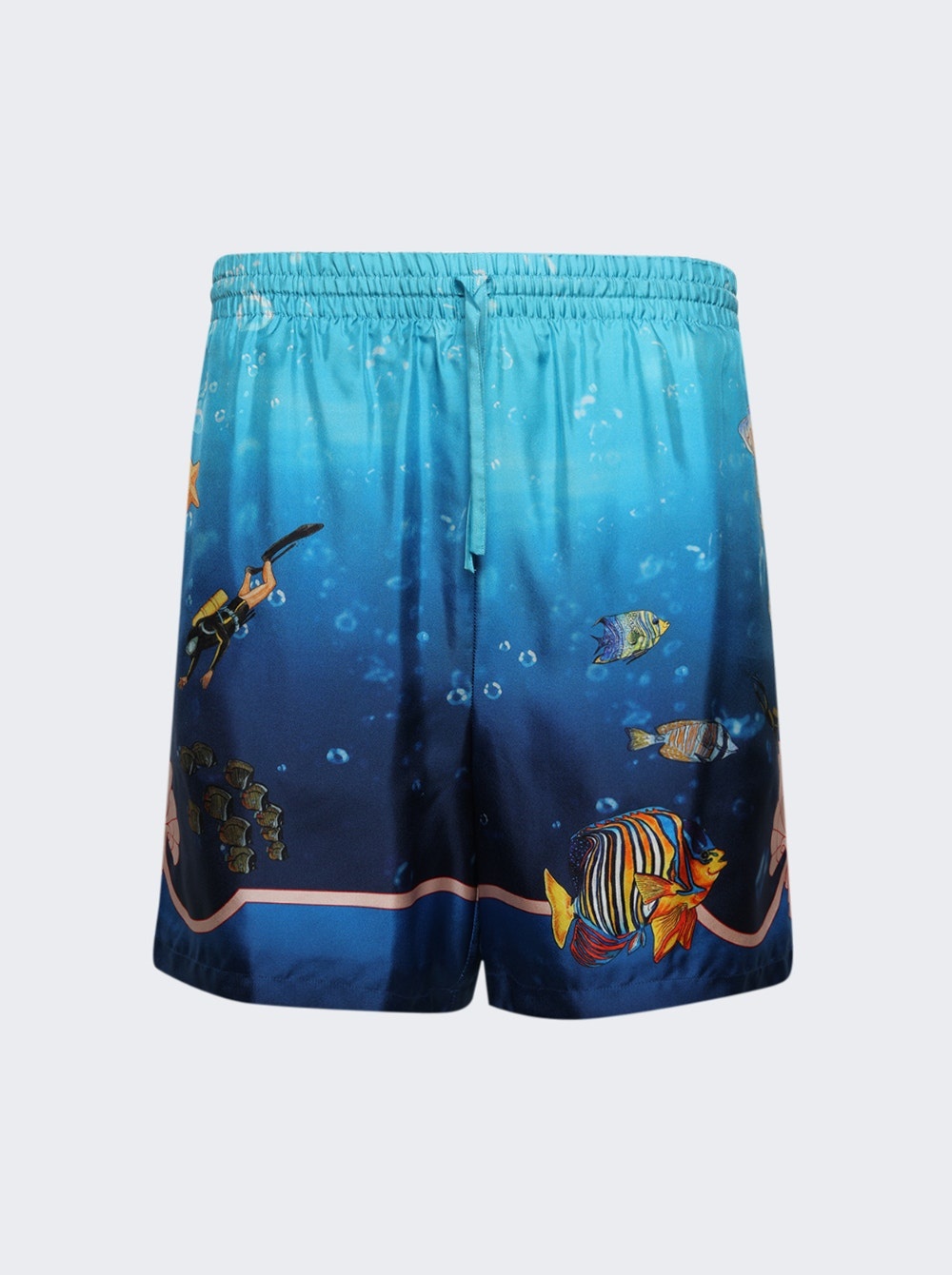 Fond Marin Silk Drawstring Shorts Multicolor - 1