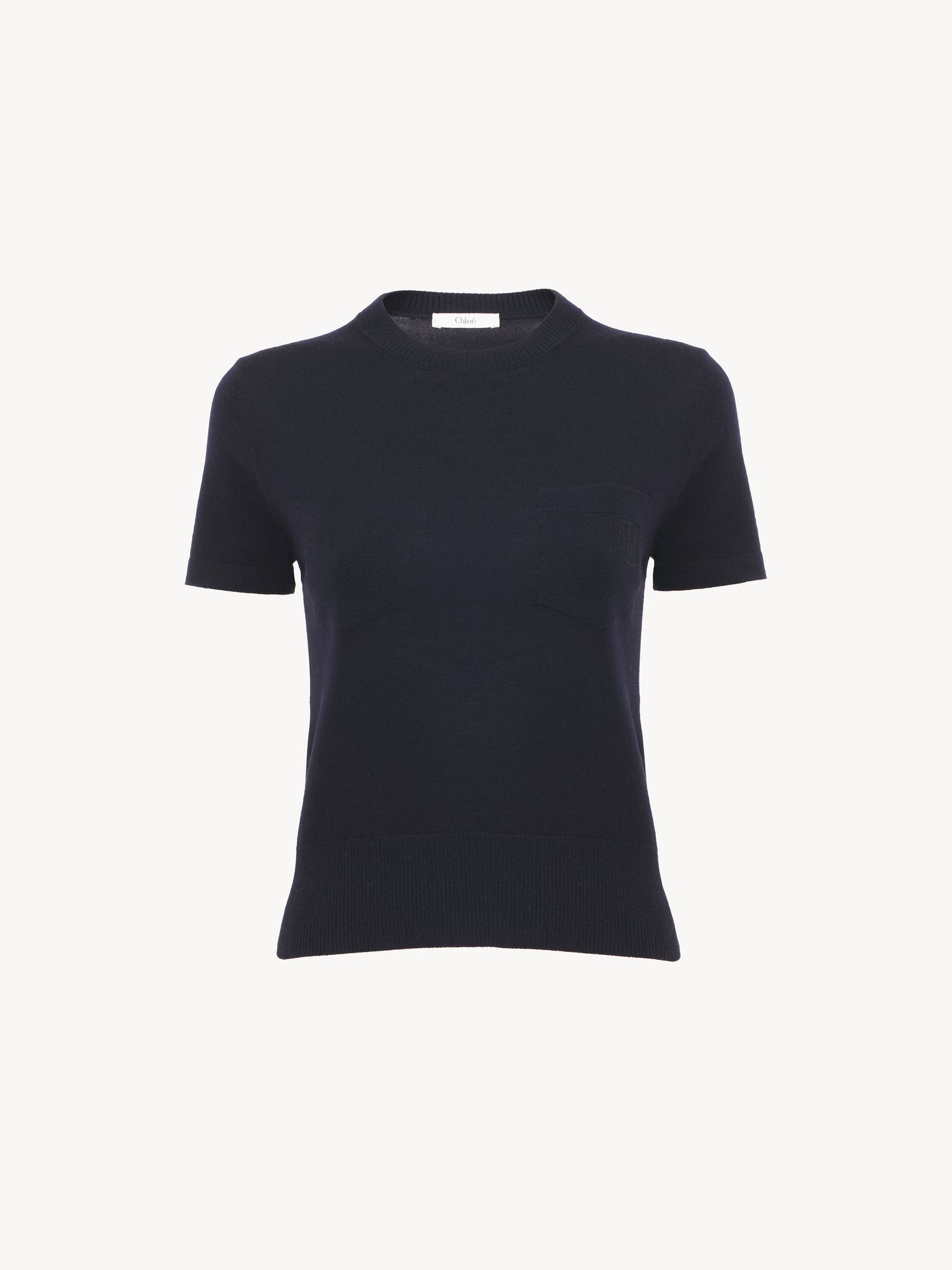 CREW-NECK T-SHIRT IN SUPERFINE WOOL KNIT - 2