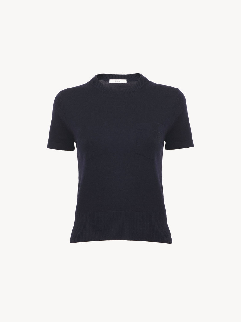 Chloé CREW-NECK T-SHIRT IN SUPERFINE WOOL KNIT outlook