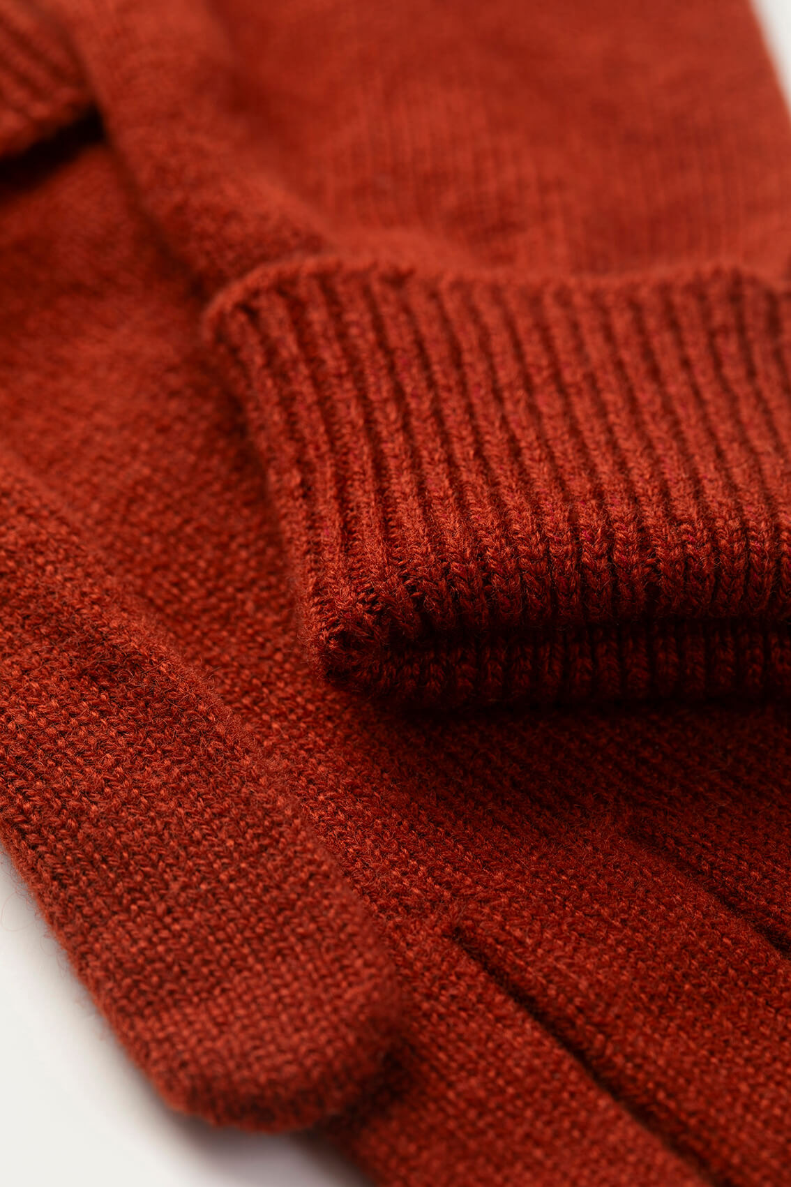 Red Cashmere Gloves with Turnback Cuffs - 2