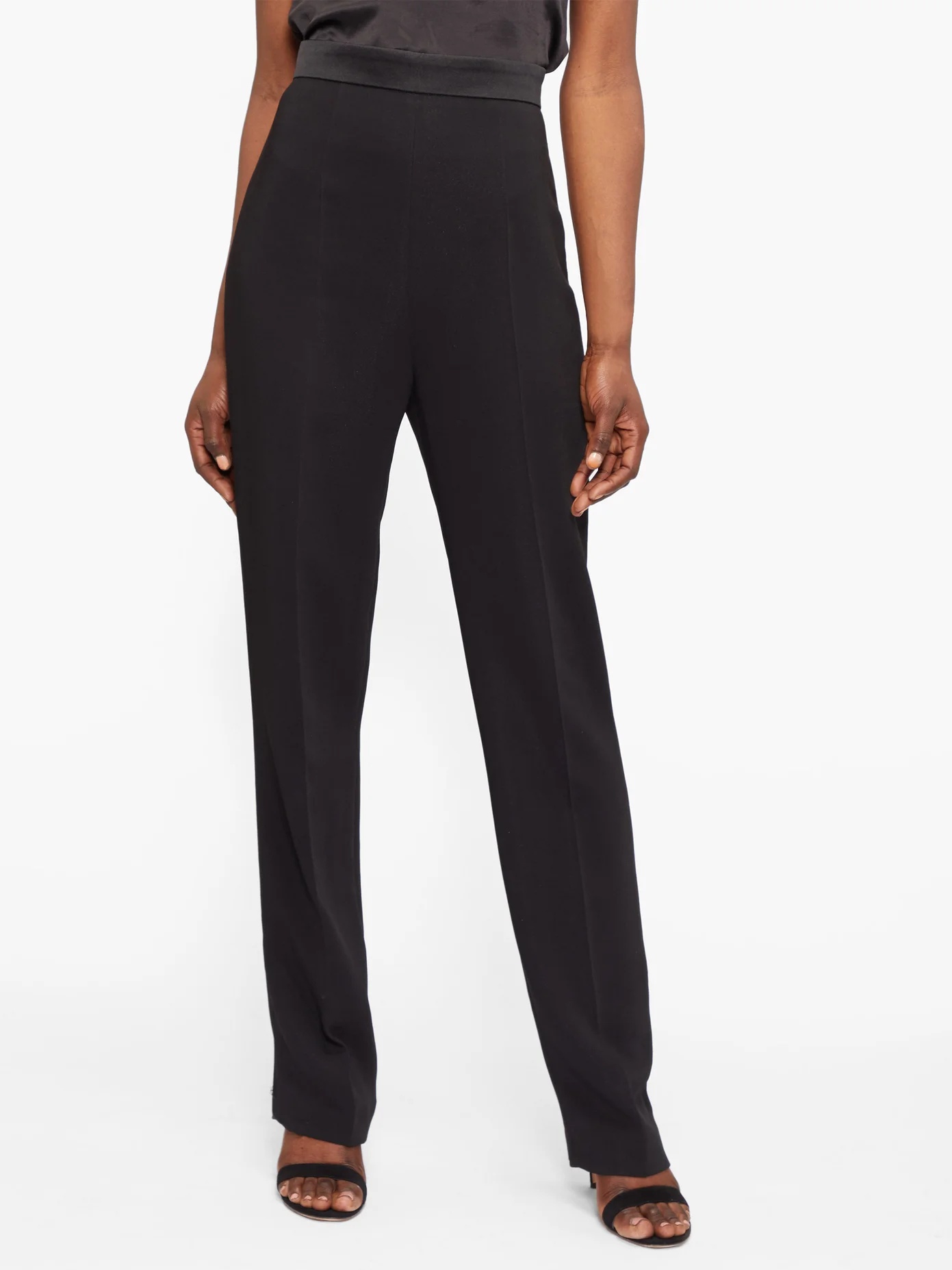 Satin-trimmed side-tie crepe tuxedo trousers - 6