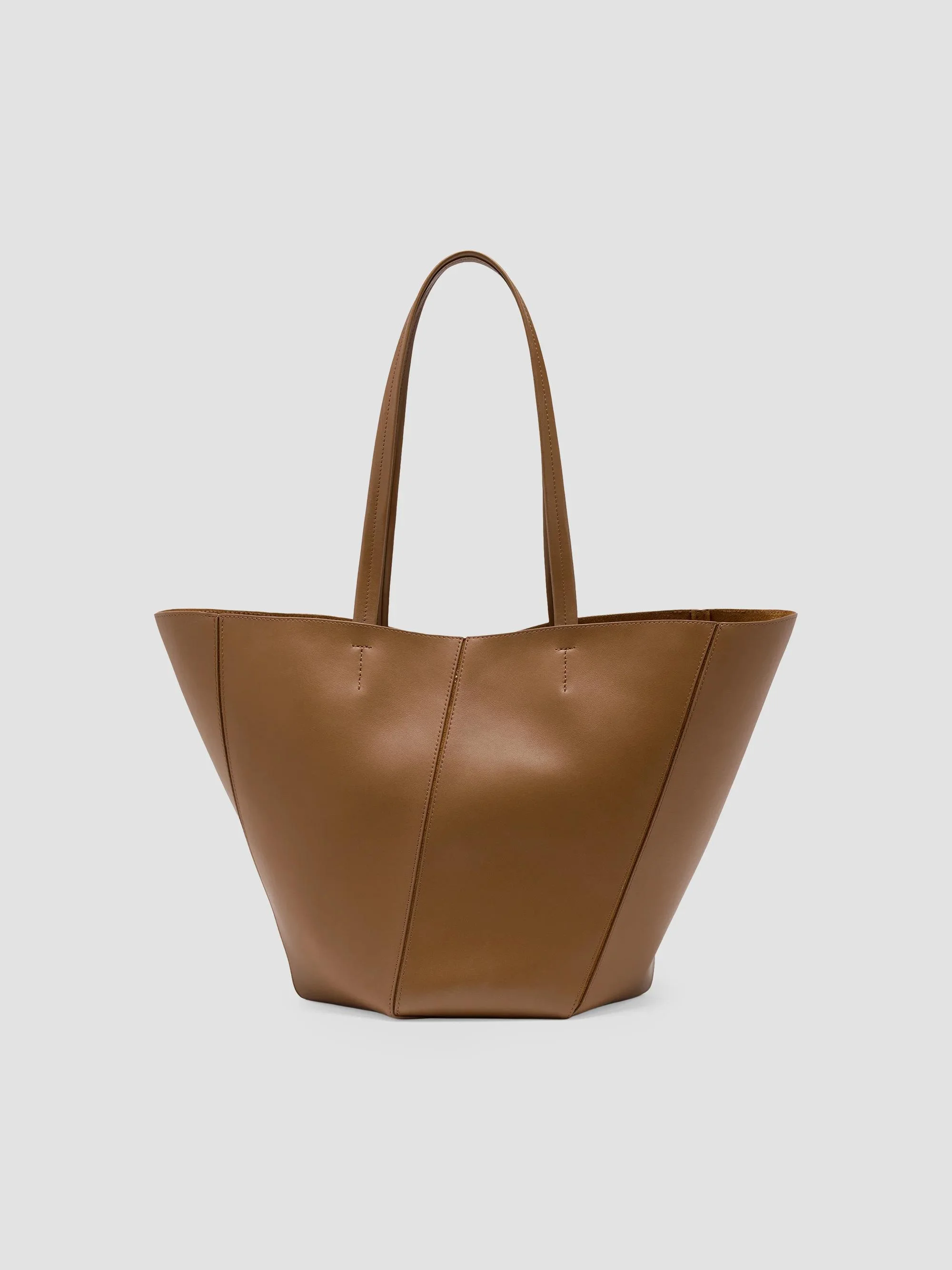 Women's Hex Leather Tote Bag - Walnut - 1